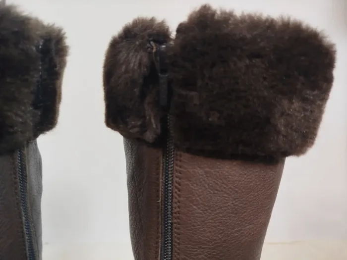 Bottes marron sans talon femme - Geox T 38 - photo numéro 4