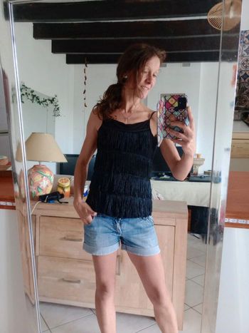 Débardeur femme M noir fils c69