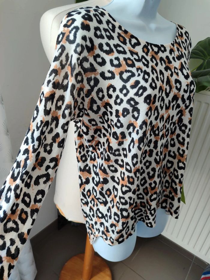 Pull très fin imprimé léopard - photo numéro 2