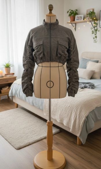 Veste Courte PrettyLittleThing (PLT) - Gris Foncé - NEUVE avec Étiquette