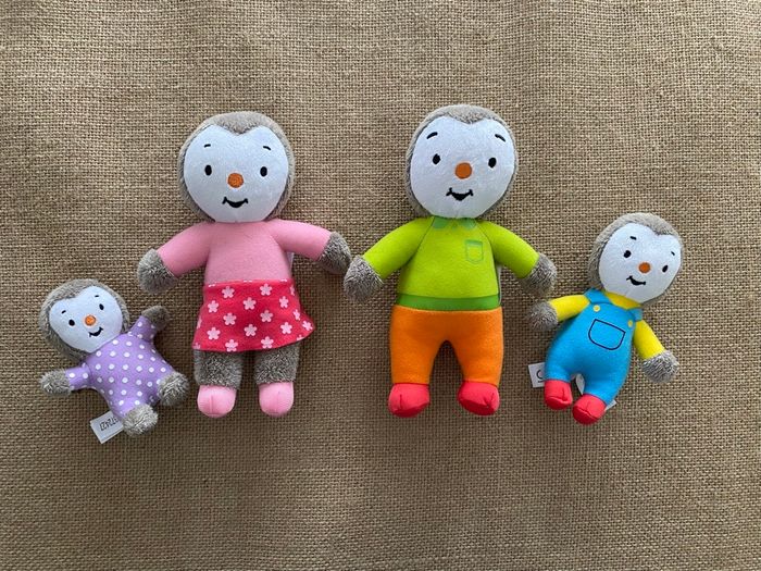 Famille Tchoupi 4 peluches Jemini