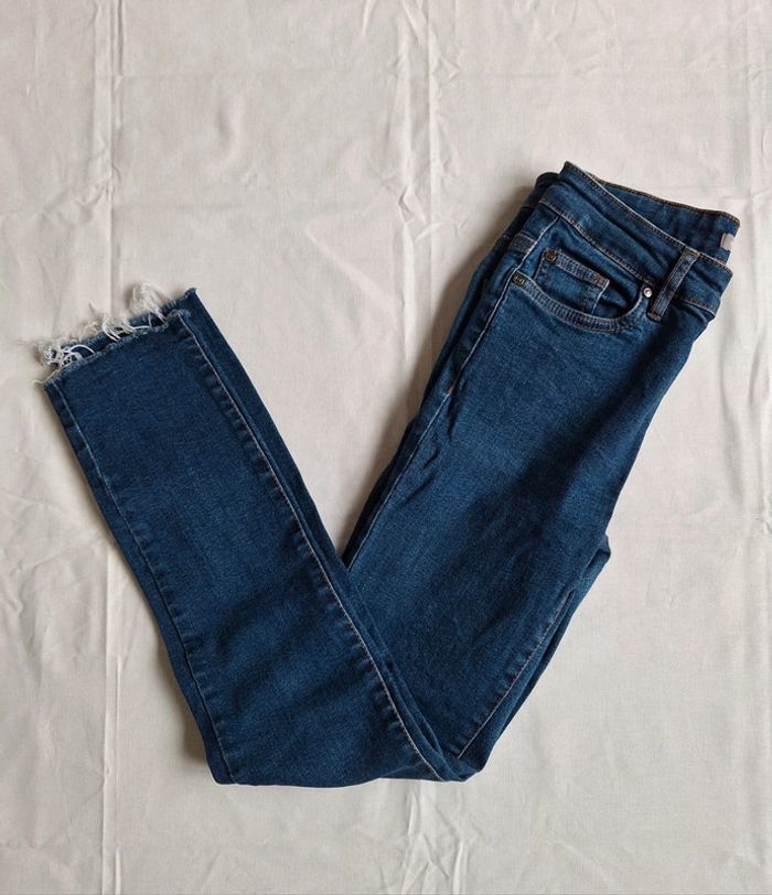 Pantalon jean bleu marine Bronzini femme 34 XS
