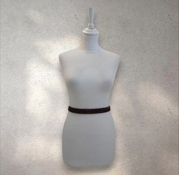 Ceinture perles en bois marron à nouer