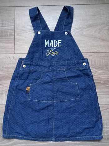 Robe salopette bleu marine marque sucre d'orge taille 2 ans