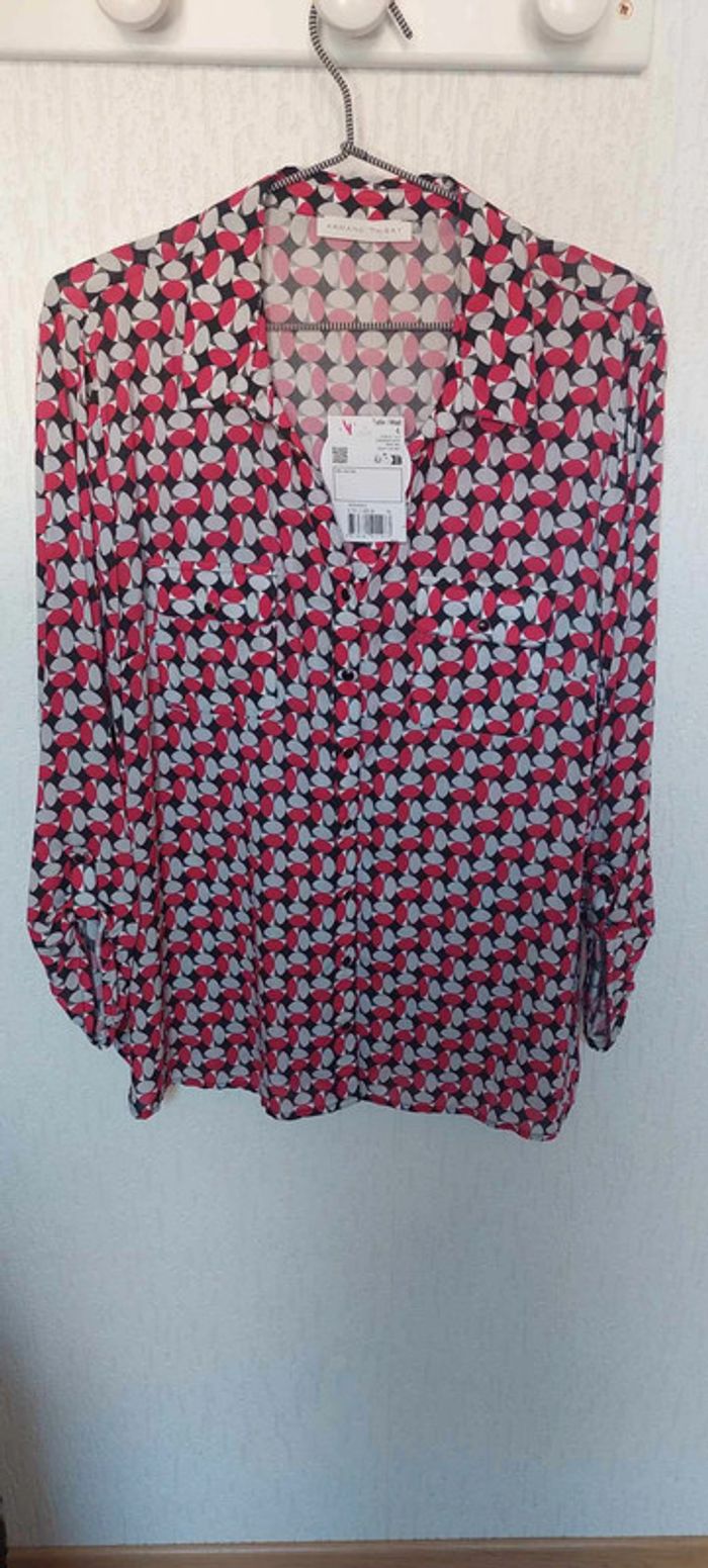 Superbe chemisier femme Armand Thiery taille 4 viscose EcoVero imprimé graphique neuve - photo numéro 2