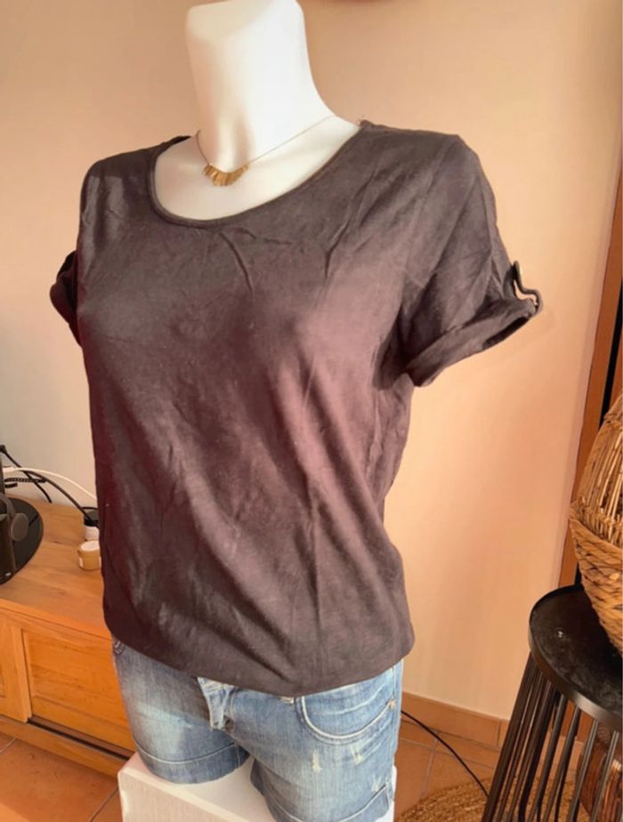 T-shirt manches courtes marron - photo numéro 2