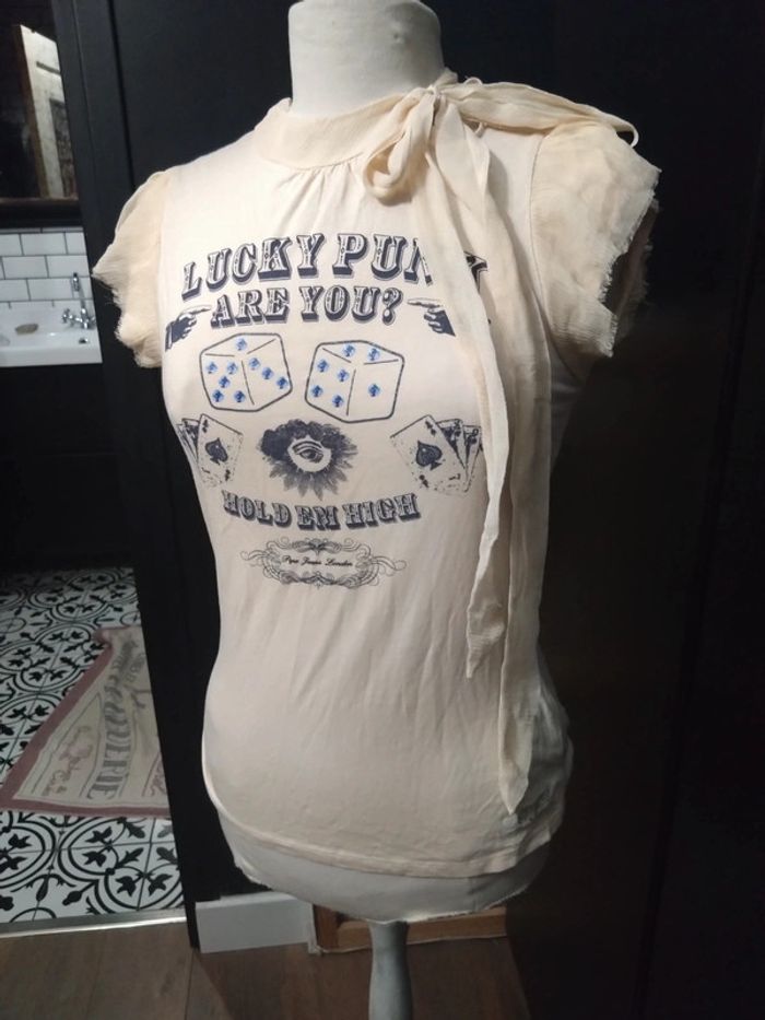 T shirt stylé rétro neuf pepe jeans t 36 38