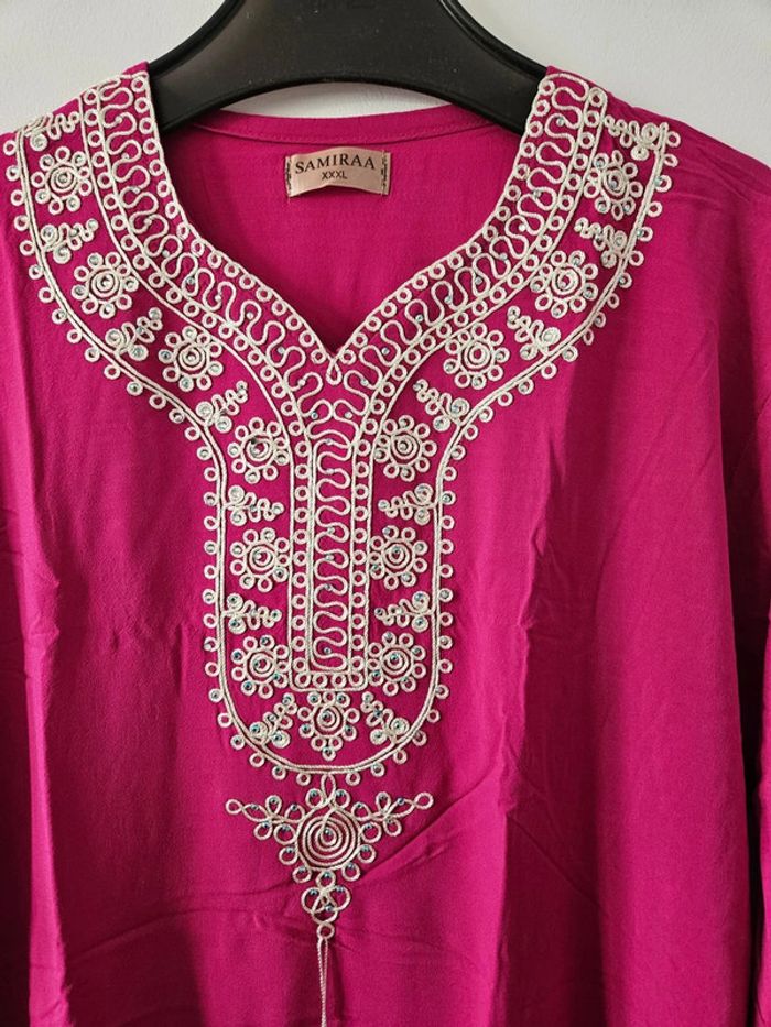 Djellaba femme rose et doré manche longue taille XXXL Neuf - photo numéro 2