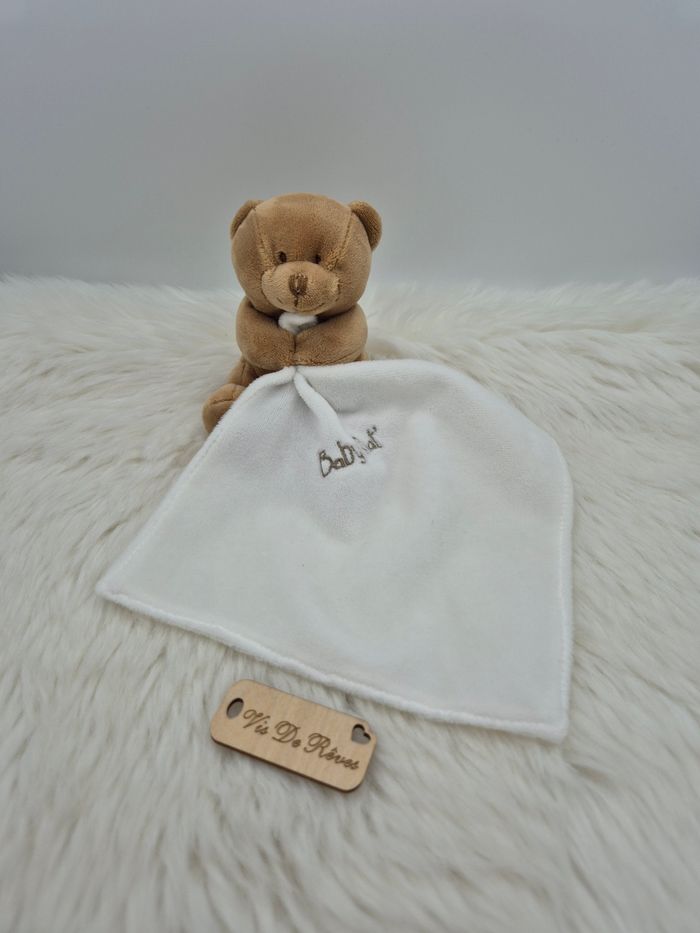 Doudou mouchoir Ourson Naturel Marron Blanc BN3520