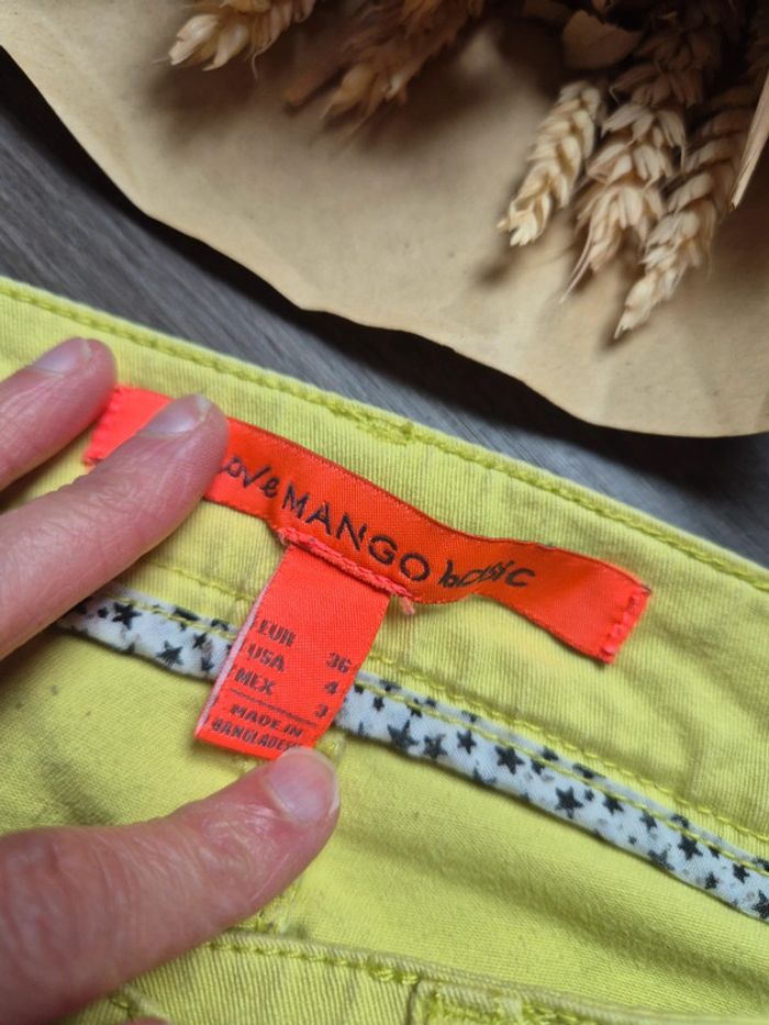 Magnifique pantalon vert/jaune Mango 36 - photo numéro 3