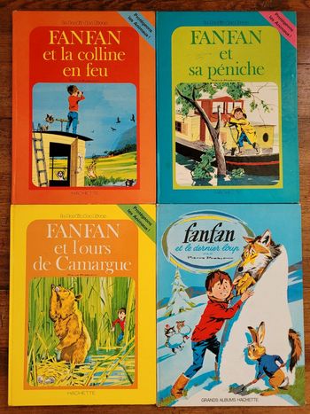 Lot de 4 livres Fanfan Pierre Probst Hachette (auteur Caroline) grands albums anciens
