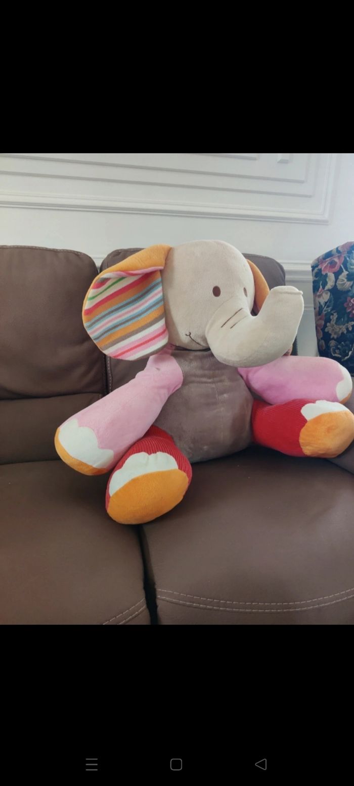 Peluche taille 60 cm éléphant - photo numéro 2