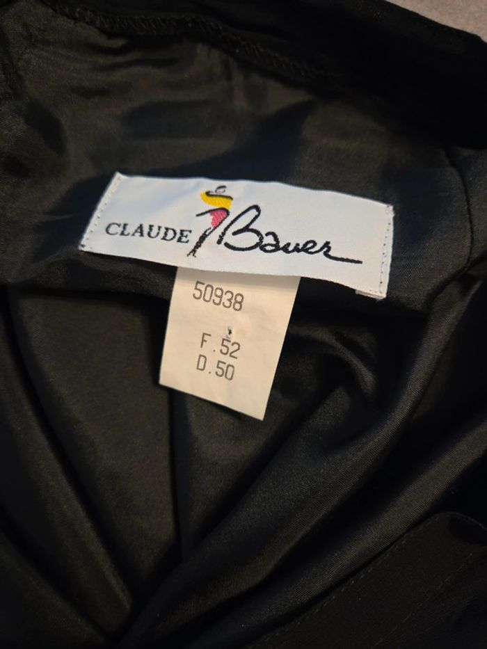 Jupe longue femme grande taille noire motifs fleuris TBE T52 Claude bauer - photo numéro 3
