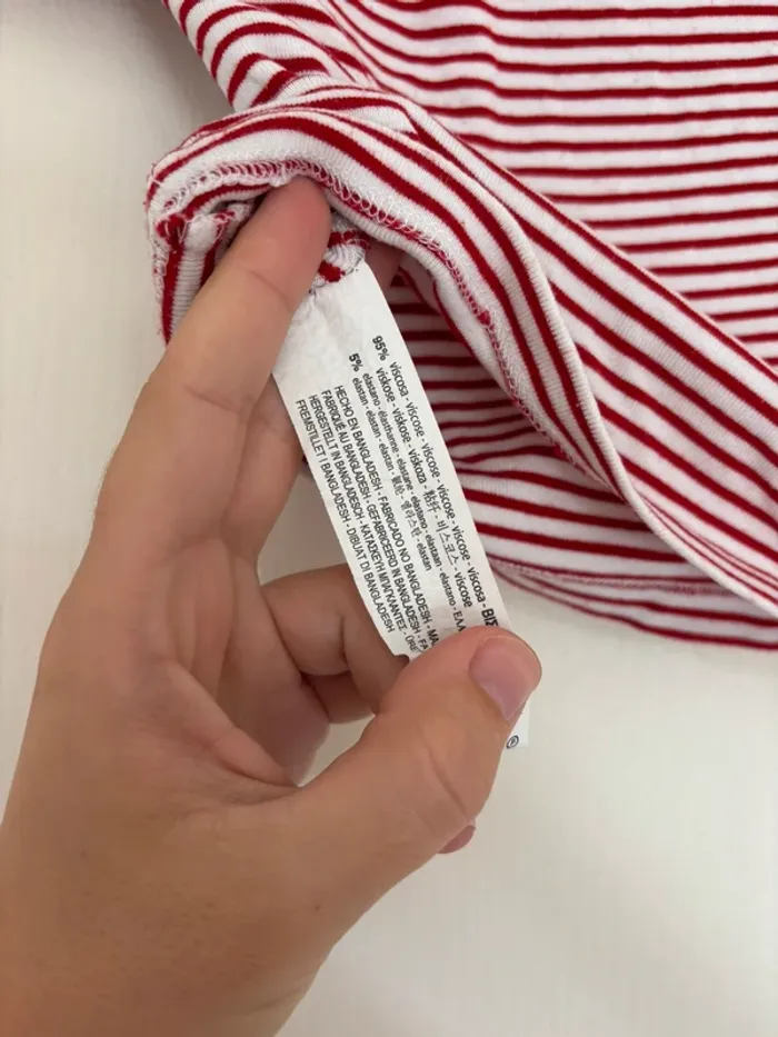 Crop top à rayures rouge et blanc Zara taille S - photo numéro 6