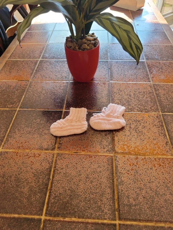 Chaussons 3/6 mois tricot