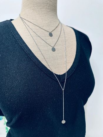 Sautoir en acier inoxydable avec chaînette réglable