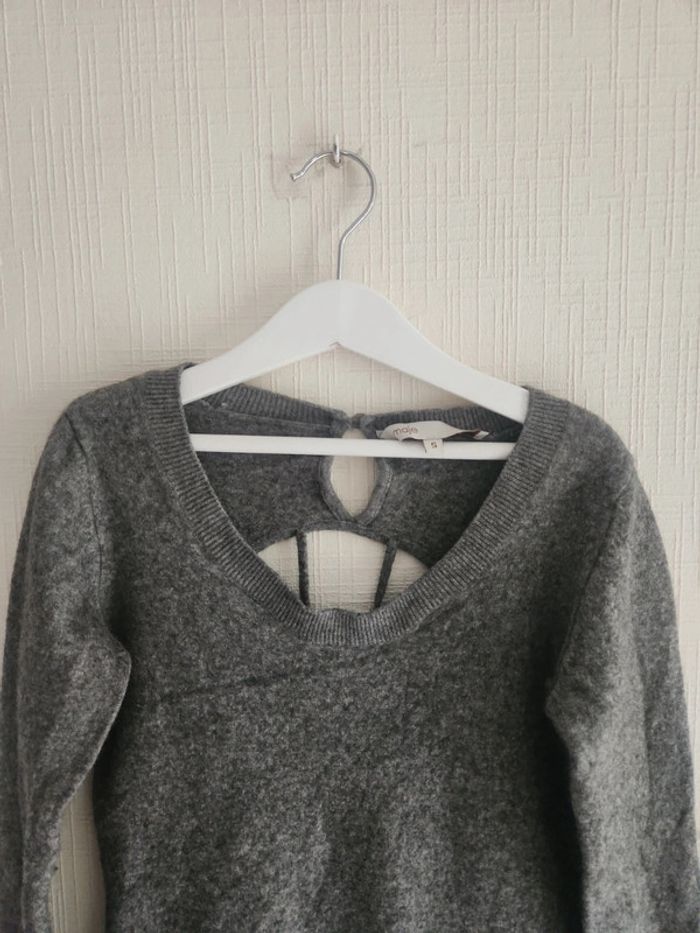 Jolie robe pull Maje gris motif guitare 10 ans - photo numéro 2