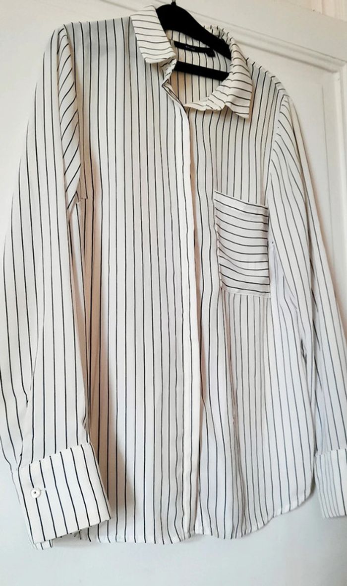 Chemisier blanc à rayures - photo numéro 2