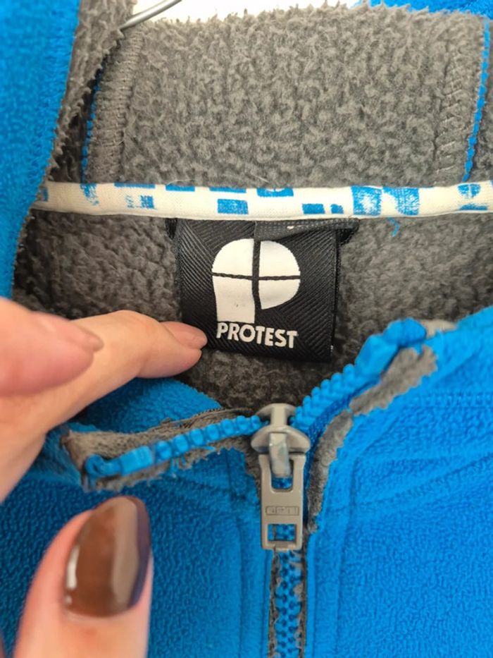 Gros sweat zippé Protest taille 16 ans bleu - photo numéro 3
