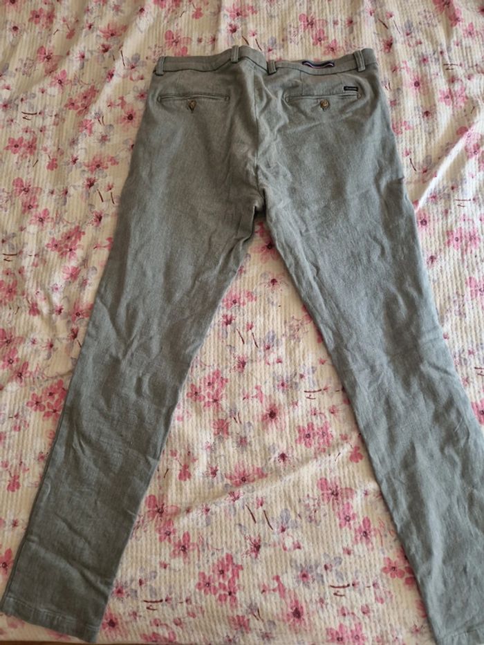 Pantalon droit gris très bon état Taille 46 Façonnable - photo numéro 6