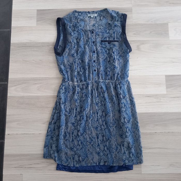 Robe mi-longues sans manches imprimée bleu Tex Woman taille 38
