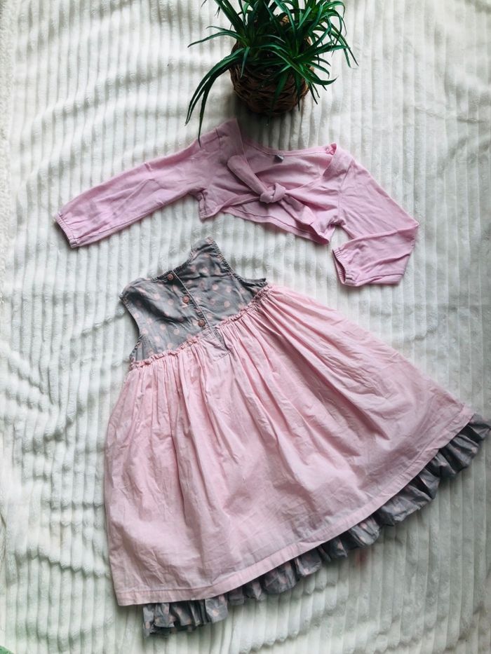 Robe et gilet rose et gris - photo numéro 10