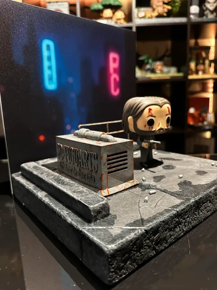 Diorama rooftop béton pour Funko Pop John Wick - photo numéro 3