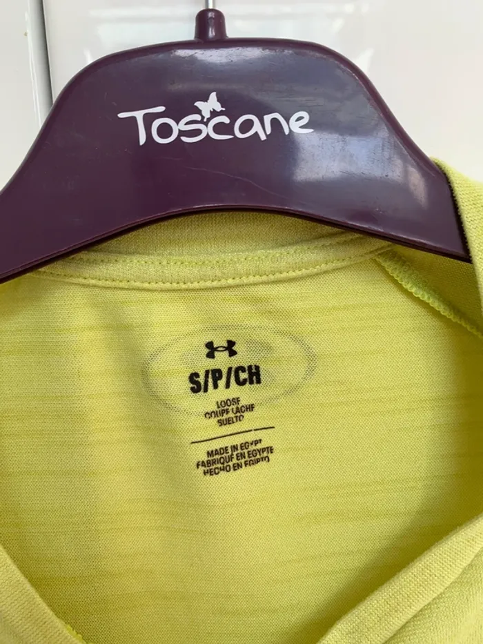 T shirt Mixte Under Armour jaune fluo - photo numéro 3