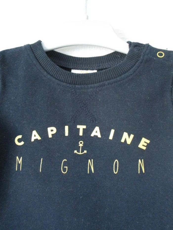 Sweat marine TAO 6 mois TBE - photo numéro 3