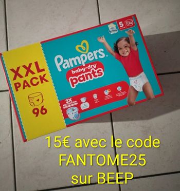 1 carton de 96 couches Pampers pants taille 5