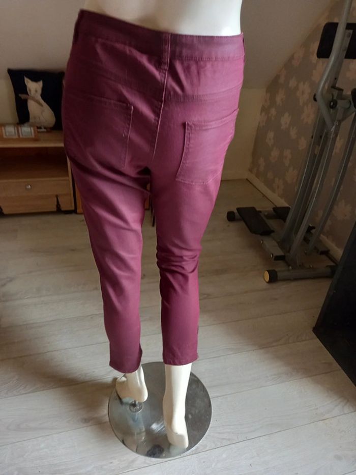 Pantalon violet foncé 7/8 ieme taille XL - photo numéro 4
