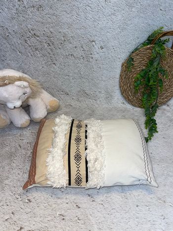 Coussin tufter rose et blanc - Casa 