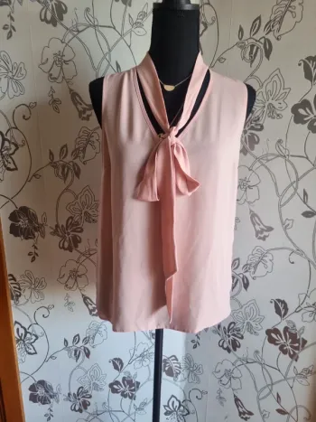 Blouse voile rose poudré