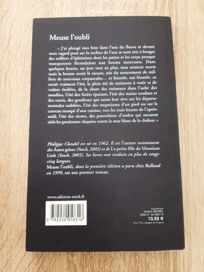 Roman broché "Meuse l'oubli" de Philippe Claudel - photo numéro 3