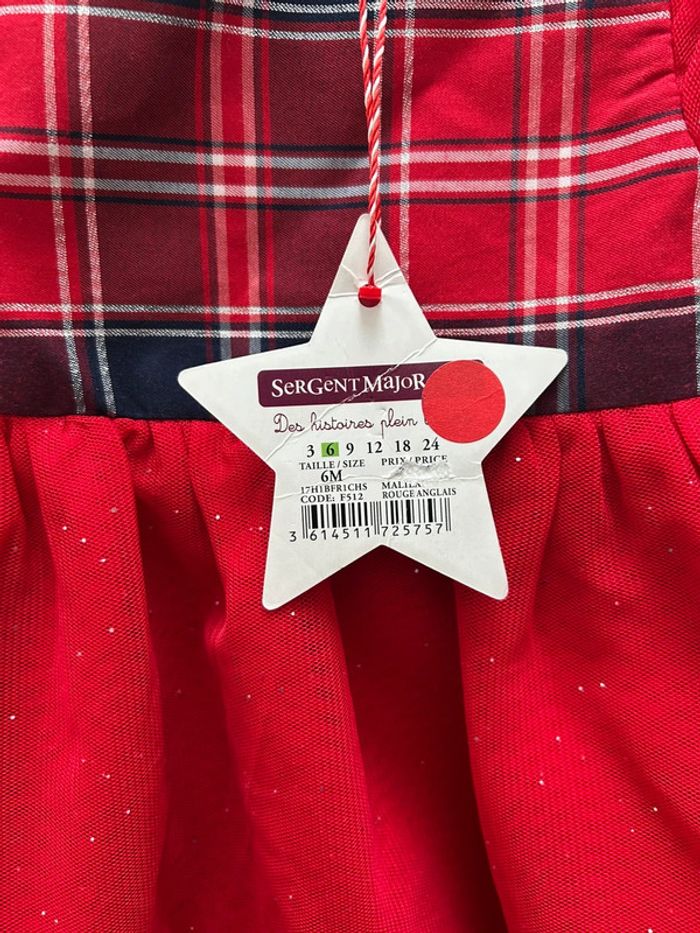 Jolie robe rouge de fête sergent major taille 6 mois - neuf - photo numéro 4