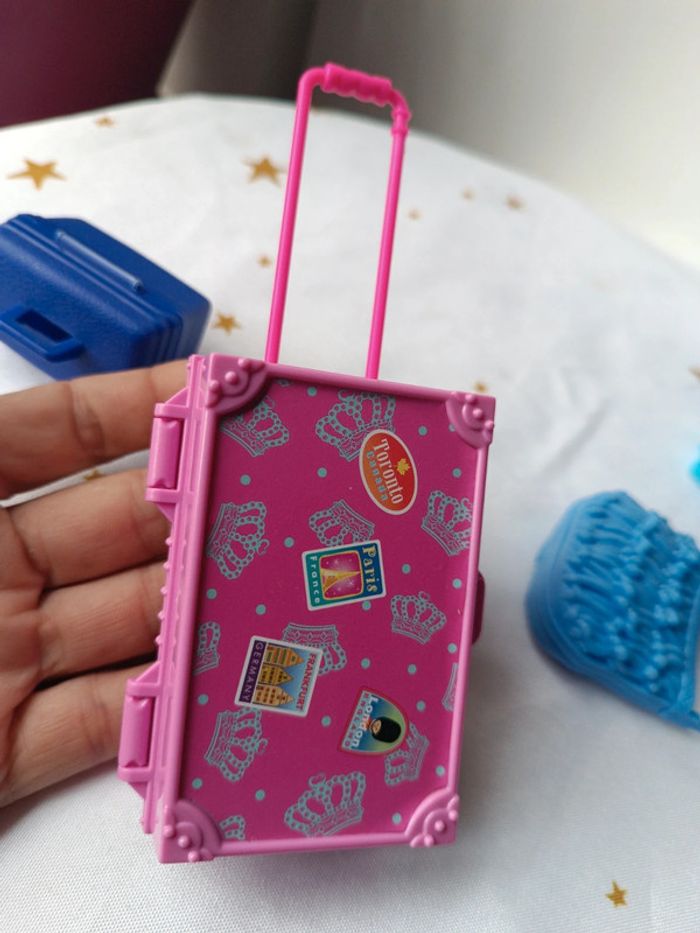 Barbie mattel fashionistas poupée sac bag bagage valise malle bleu rose blue pink Travel 1977 2011 - photo numéro 8