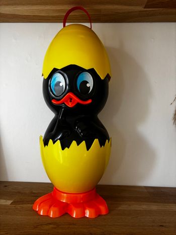 Vintage grand baril bonbonnière Caliméro en plastique