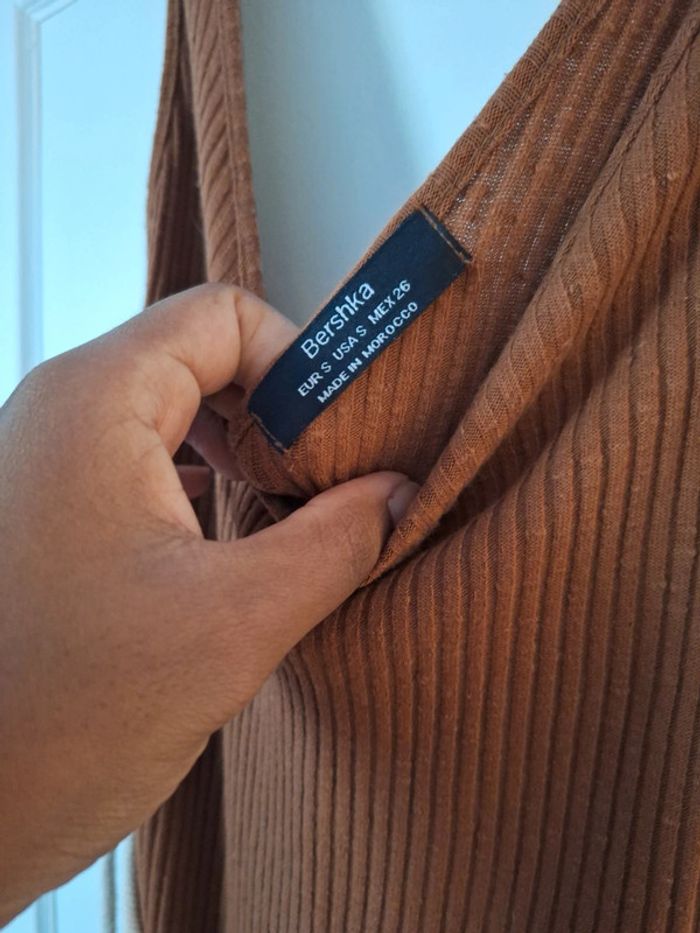 Robe longue fendue marron - photo numéro 2