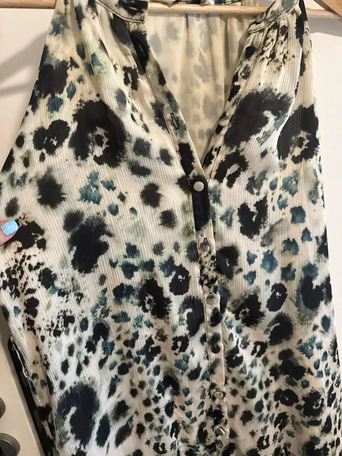 Robe longue boutonnée léopard Zara - photo numéro 2