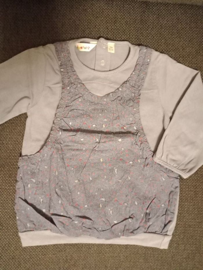 Tee shirt manches longues bleu lapins