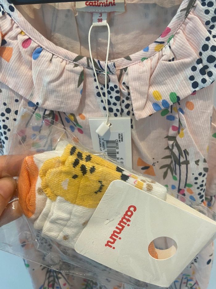 Robe été catimini et soquettes assorties neuf 3 ans 98 cm - photo numéro 4