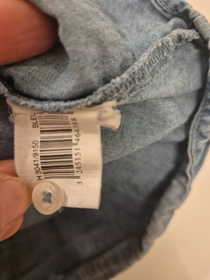 Chemise jean denim Bout'chou 36 mois 94cm 3 ans - photo numéro 5