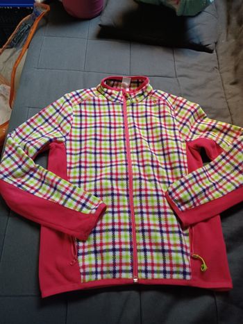 Polaire fille à carreaux taille 12 ans