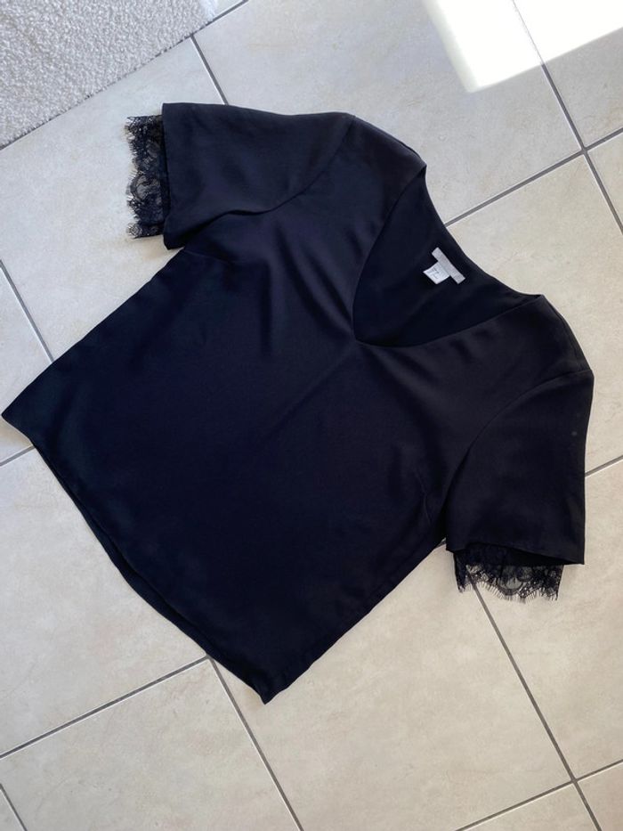 Blouse noire dentelle H&M 36 - photo numéro 2