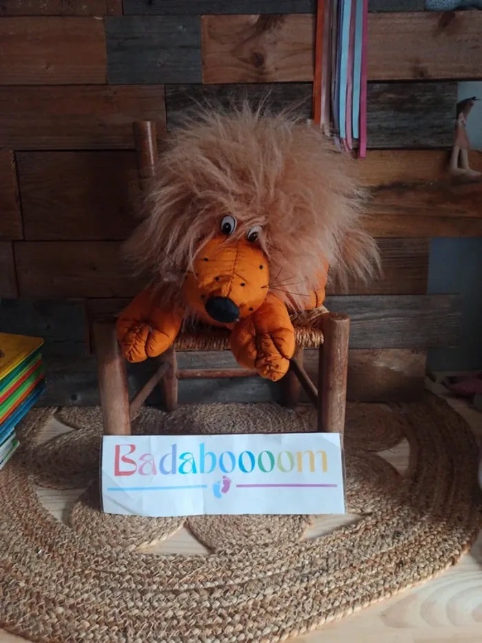 Peluche lion toile de parachute Auchan tbe