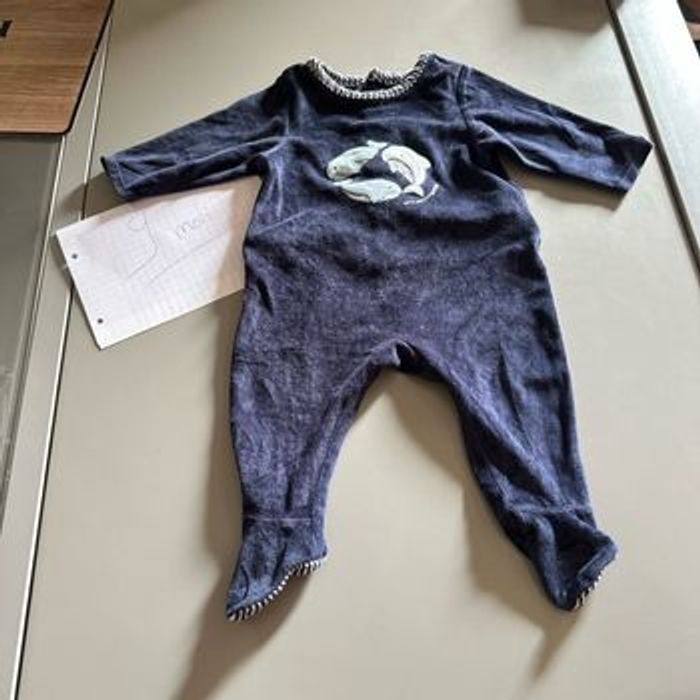 Lot  de 3 pyjama en velours ouverture dans le dos - photo numéro 3