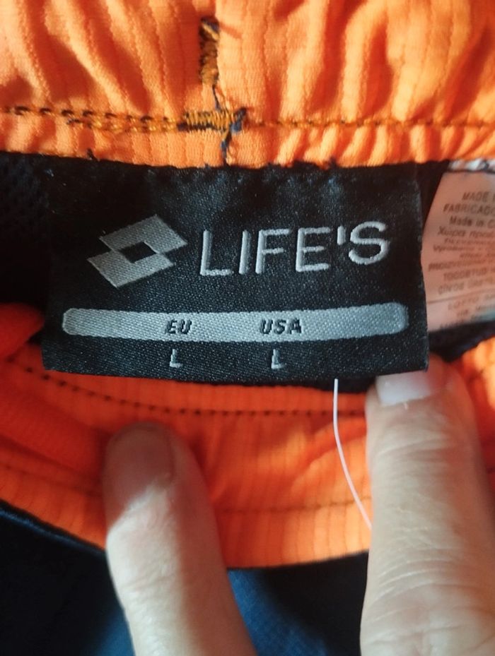 Neuf Bermuda Lotto taille 14 ans bleu marine et orange sport - photo numéro 6