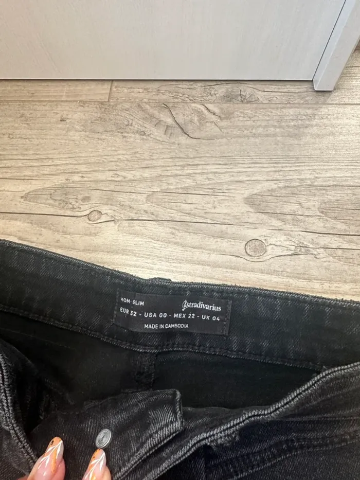 Jeans mom slim stretch noir stradivarius - photo numéro 7