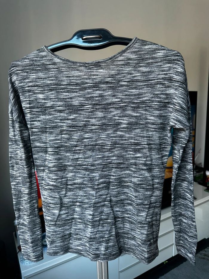 T-shirt manches longues gris chiné XS - photo numéro 4