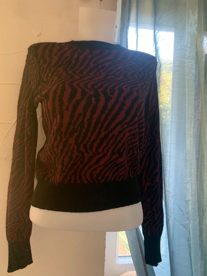 Pull Kookai taille XS bordeaux noir brillant - photo numéro 4